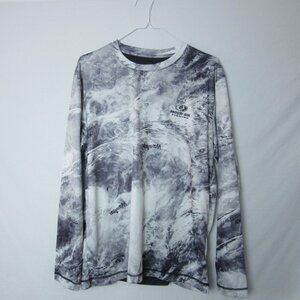 Mossy Oak Shirt Gray Fishing Long Sleeve Moisture Wicking Tech Outdoor Medium